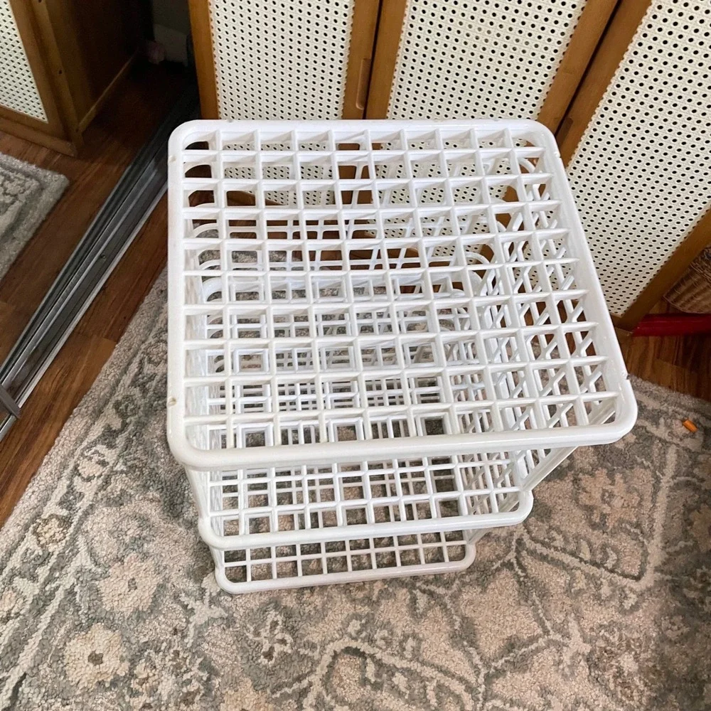 VTG 90s white Yaffa Blocks Plastic Storage Bins Crate 2 Shelf Basic Line